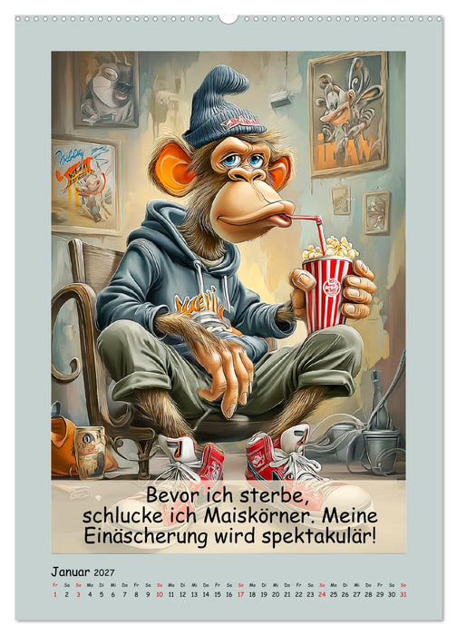 Affengeil. Humor aus dem Großstadtdschungel (CALVENDO Premium Wandkalender 2027)