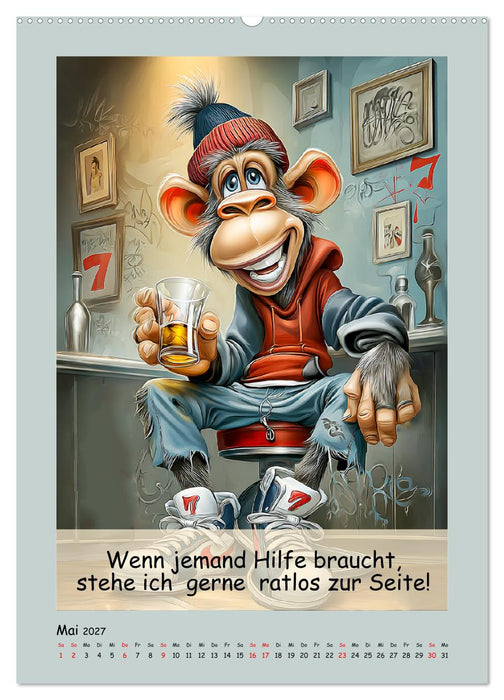 Affengeil. Humor aus dem Großstadtdschungel (CALVENDO Premium Wandkalender 2027)