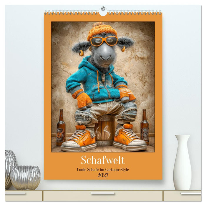 Schafwelt. Coole Schafe im Cartoon-Style (CALVENDO Premium Wandkalender 2027)