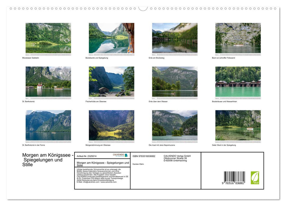 Morgen am Königssee - Spiegelungen und Stille (CALVENDO Premium Wandkalender 2027)