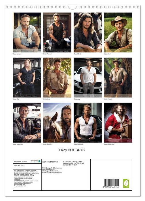 Enjoy HOT GUYS (CALVENDO Monthly Calendar 2027)