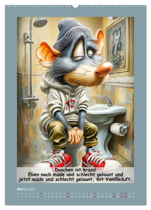 Rattige Jungs. Trockener, böser Stadtratten-Humor (CALVENDO Premium Wandkalender 2027)