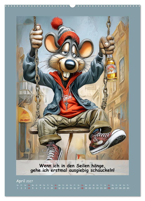 Rattige Jungs. Trockener, böser Stadtratten-Humor (CALVENDO Premium Wandkalender 2027)