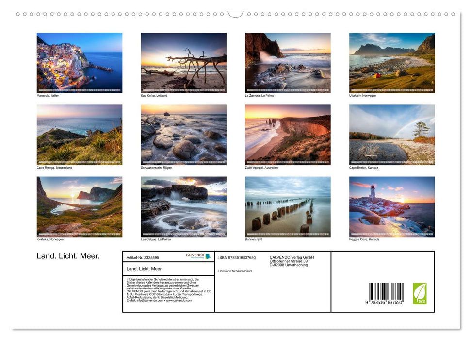 Land. Licht. Meer. (CALVENDO Premium Wandkalender 2027)