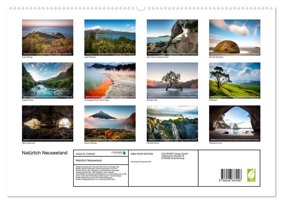 Natürlich Neuseeland (CALVENDO Premium Wandkalender 2027)