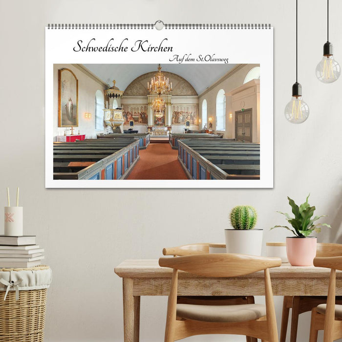 Schwedische Kirchen auf dem St.Olavsweg (CALVENDO Wandkalender 2027)
