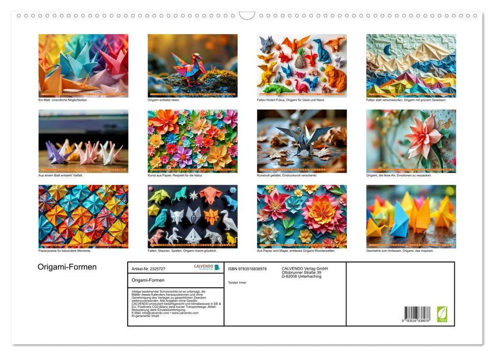 Origami-Formen (CALVENDO Wandkalender 2027)