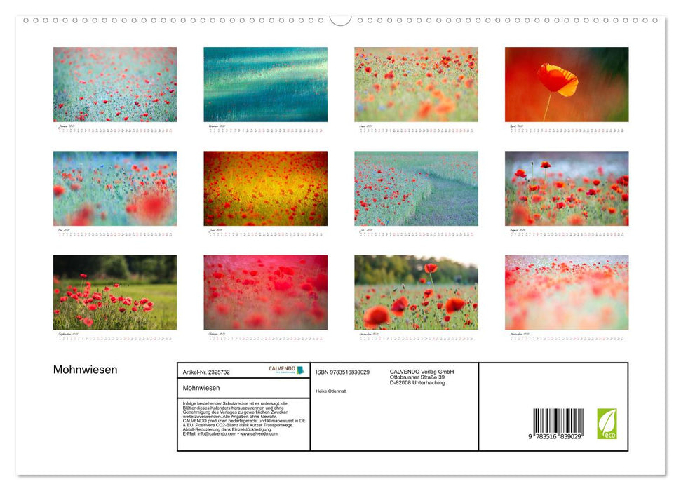 Mohnwiesen (CALVENDO Premium Wandkalender 2027)
