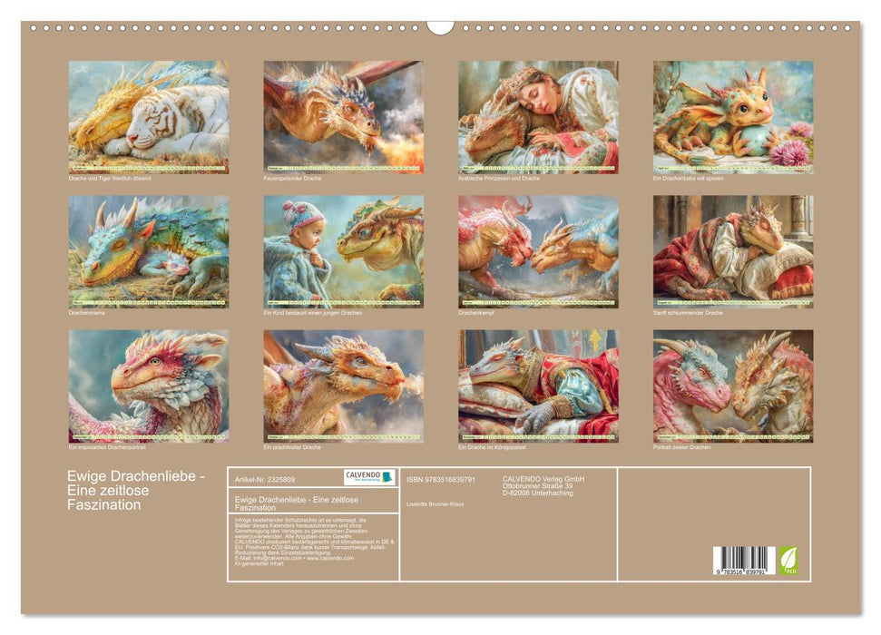 Ewige Drachenliebe - Eine zeitlose Faszination (CALVENDO Wandkalender 2027)