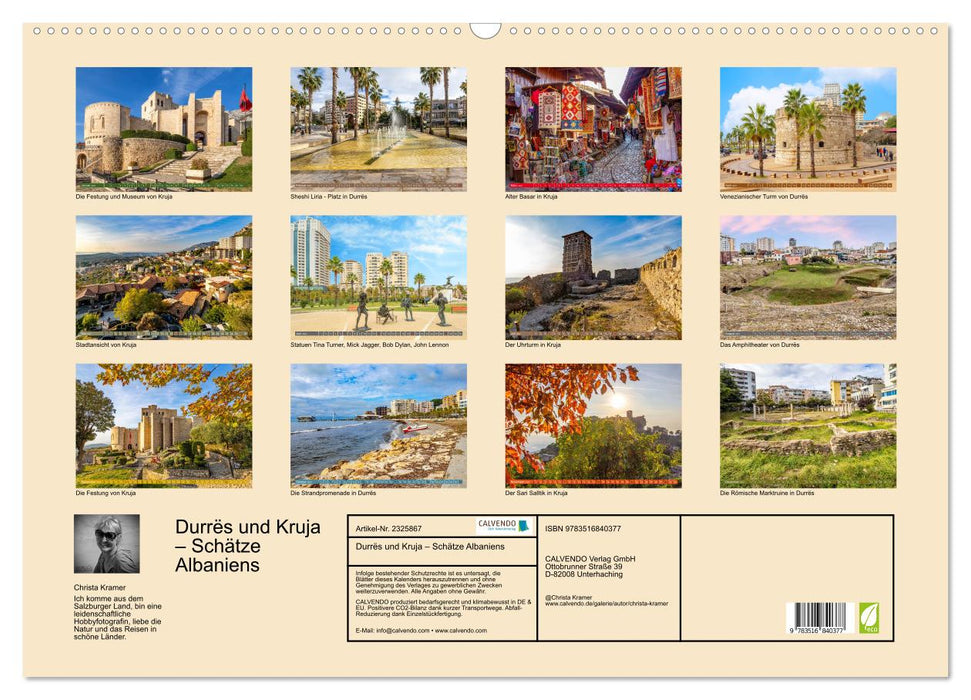 Durrës und Kruja – Schätze Albaniens (CALVENDO Wandkalender 2027)