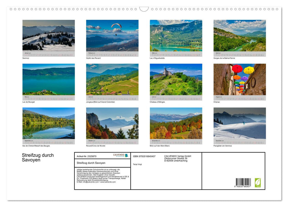 Streifzug durch Savoyen (CALVENDO Wandkalender 2027)