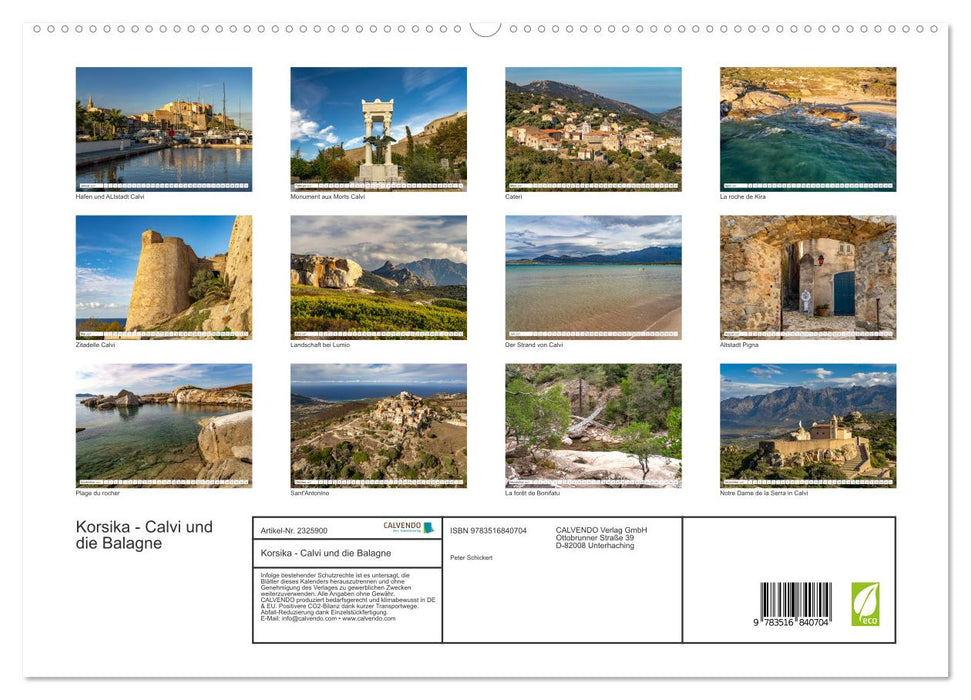 Korsika - Calvi und die Balagne (CALVENDO Premium Wandkalender 2027)