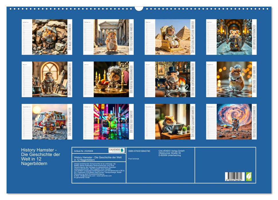 History Hamster - Die Geschichte der Welt in 12 Nagerbildern (CALVENDO Wandkalender 2027)