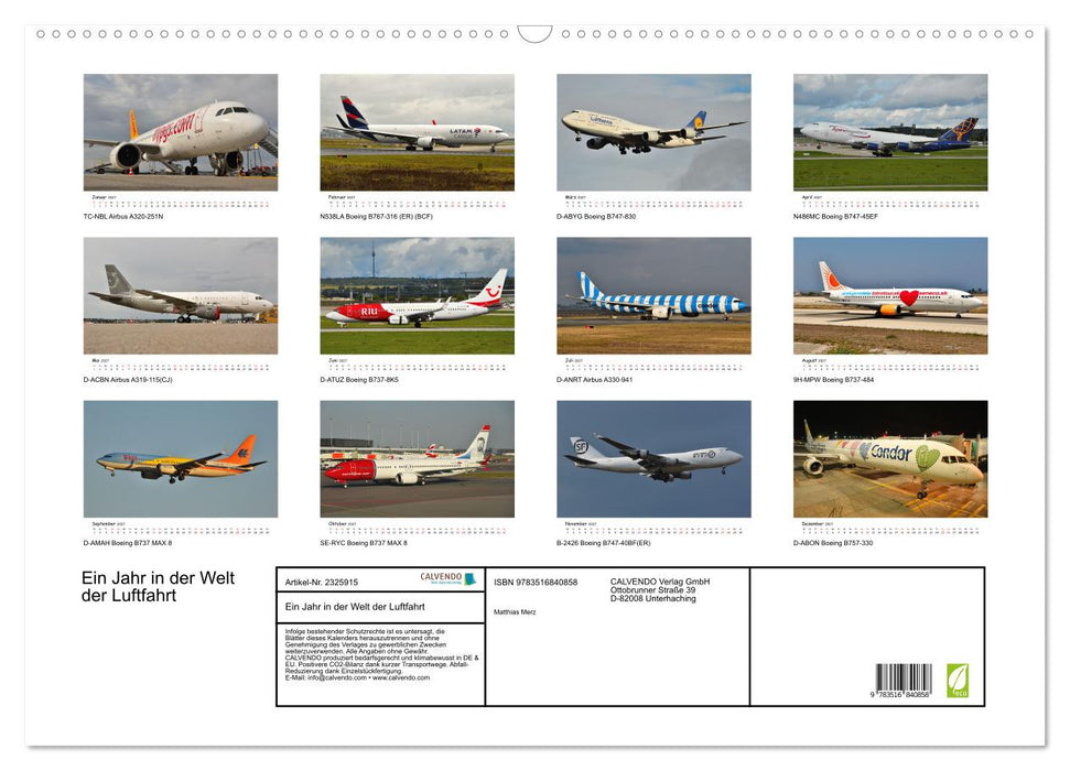 Ein Jahr in der Welt der Luftfahrt (CALVENDO Wandkalender 2027)
