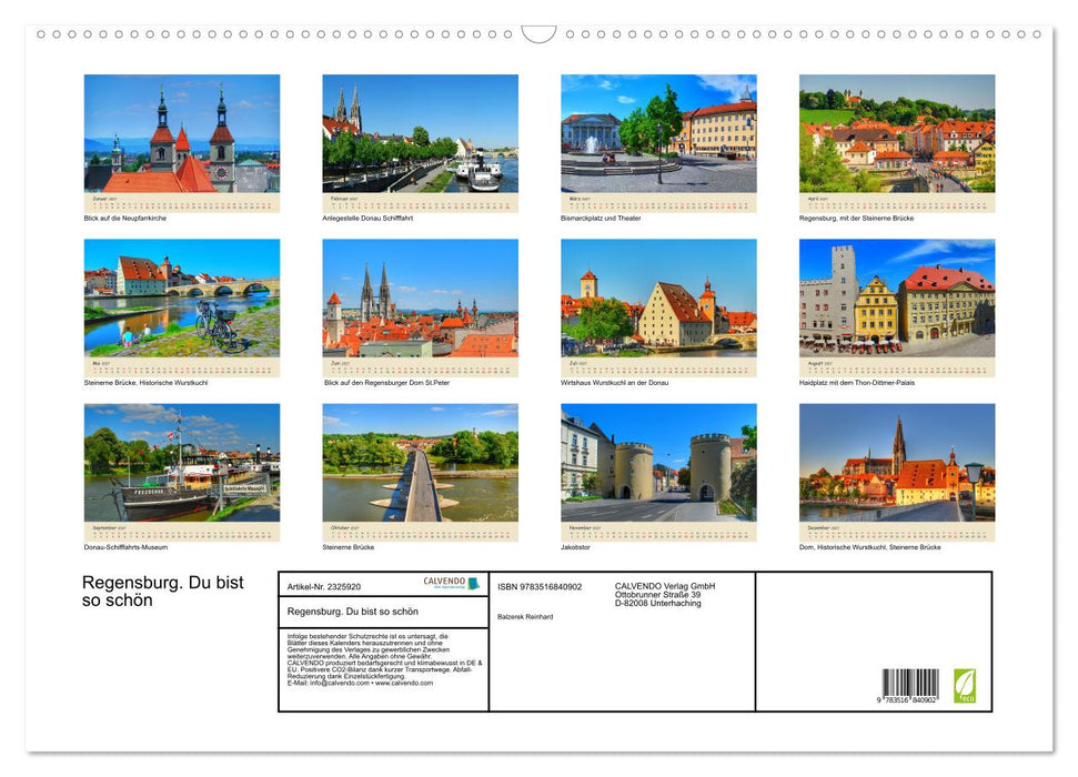 Regensburg. Du bist so schön (CALVENDO Wandkalender 2027)