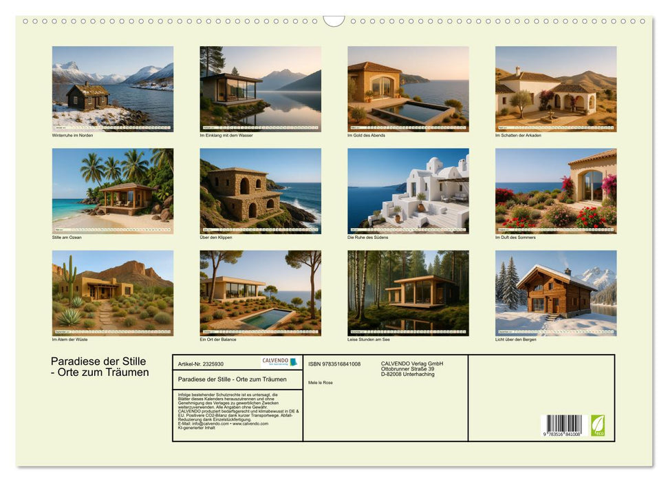 Paradiese der Stille - Orte zum Träumen (CALVENDO Wandkalender 2027)
