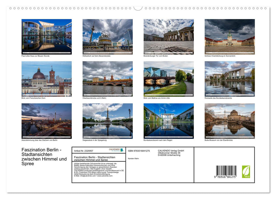 Faszination Berlin - Stadtansichten zwischen Himmel und Spree (CALVENDO Premium Wandkalender 2027)