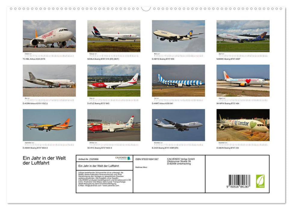 Ein Jahr in der Welt der Luftfahrt (CALVENDO Premium Wandkalender 2027)