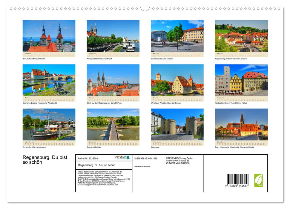 Regensburg. Du bist so schön (CALVENDO Premium Wandkalender 2027)
