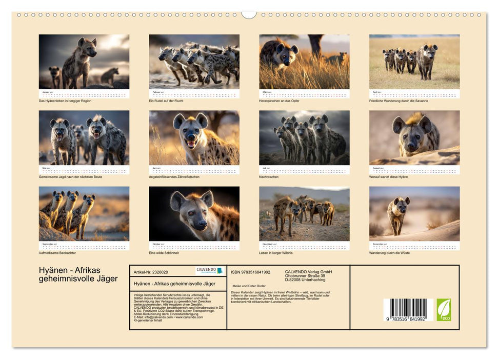 Hyänen - Afrikas geheimnisvolle Jäger (CALVENDO Premium Wandkalender 2027)