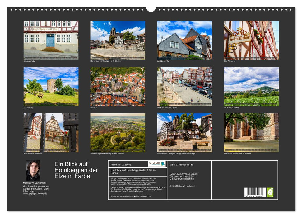 Ein Blick auf Homberg an der Efze in Farbe (CALVENDO Wandkalender 2027)