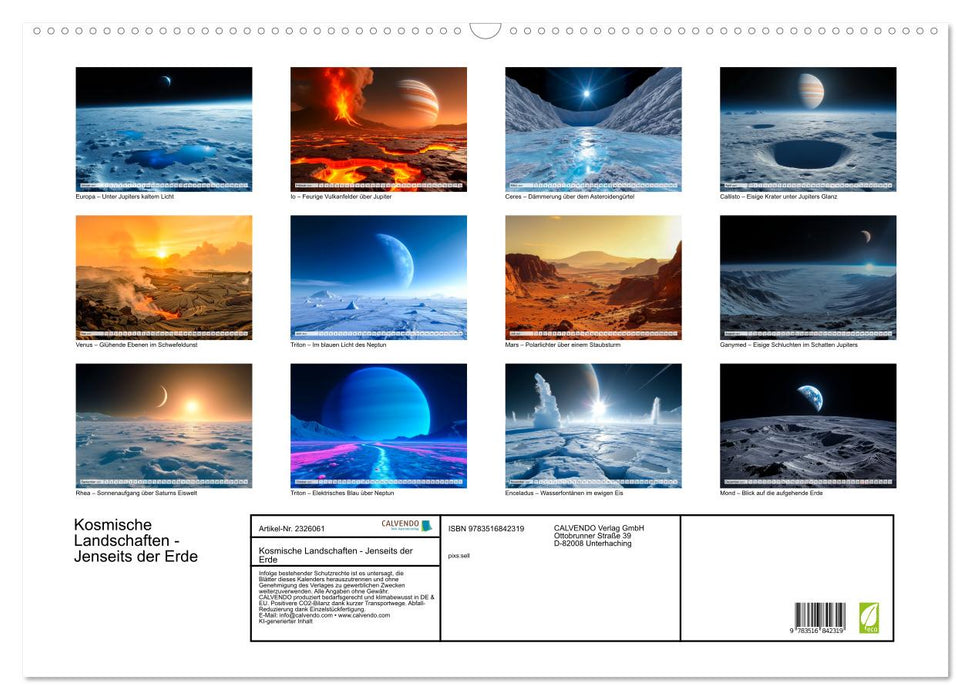 Kosmische Landschaften - Jenseits der Erde (CALVENDO Wandkalender 2027)