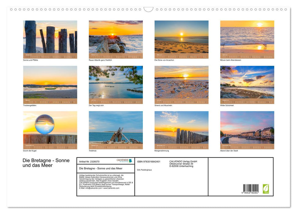 Die Bretagne - Sonne und das Meer (CALVENDO Wandkalender 2027)