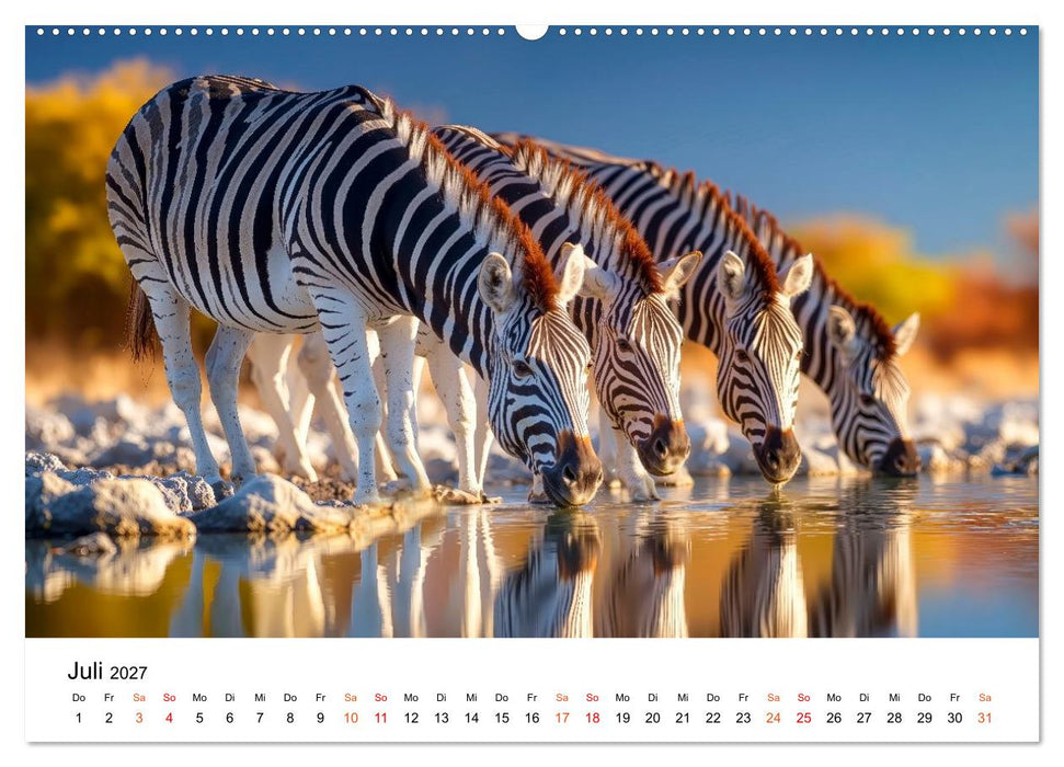 Zebras - Streifzüge durch die Steppe (CALVENDO Premium Wandkalender 2027)