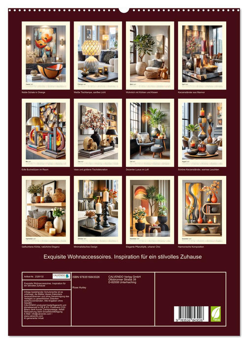 Exquisite Wohnaccessoires. Inspiration für ein stilvolles Zuhause (CALVENDO Premium Wandkalender 2027)
