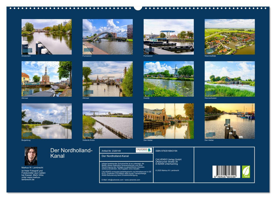Der Nordholland-Kanal (CALVENDO Premium Wandkalender 2027)