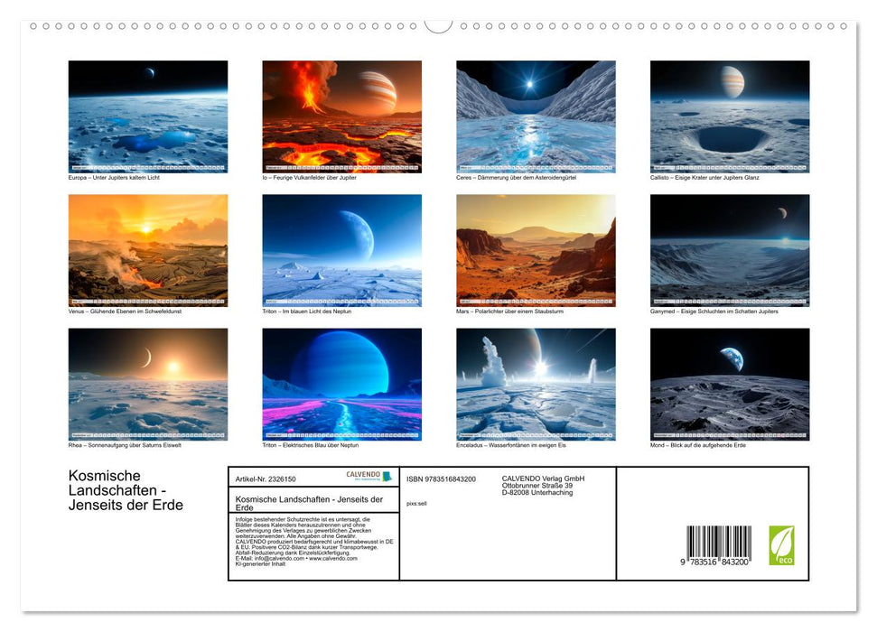 Kosmische Landschaften - Jenseits der Erde (CALVENDO Premium Wandkalender 2027)