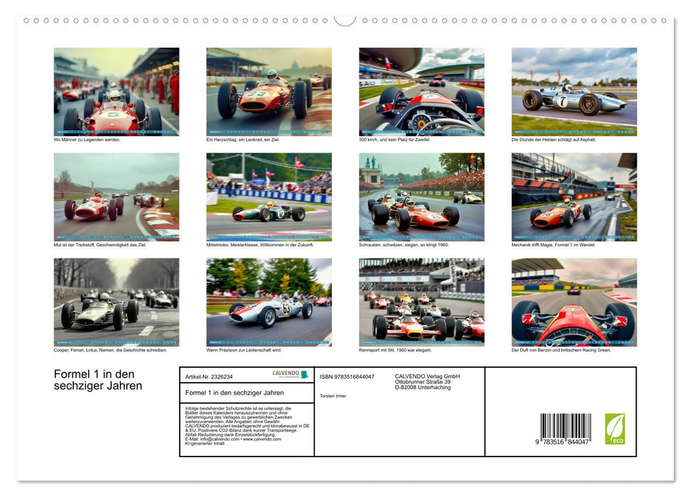 Formel 1 in den sechziger Jahren (CALVENDO Premium Wandkalender 2027)