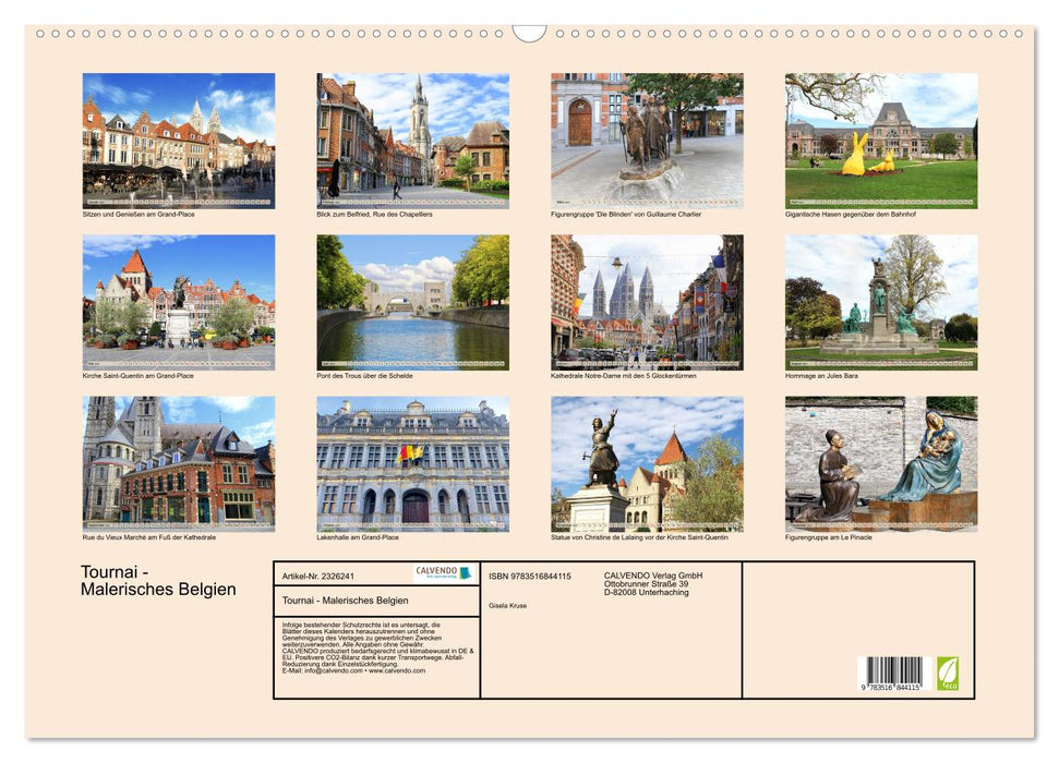 Tournai - Malerisches Belgien (CALVENDO Wandkalender 2027)