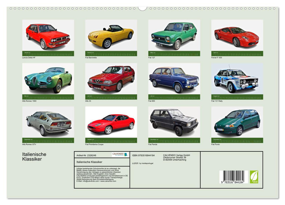 Italienische Klassiker (CALVENDO Premium Wandkalender 2027)