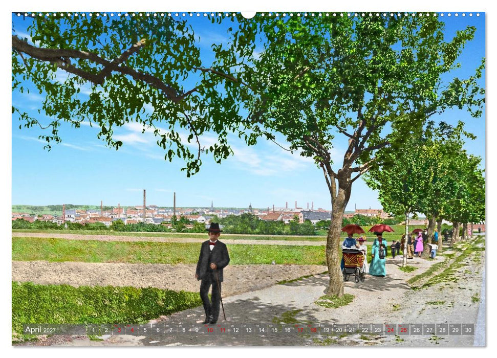 Aschersleben um 1900 – Auf der alten Burg - Kolorierte Schwarzweißfotos (CALVENDO Wandkalender 2027)