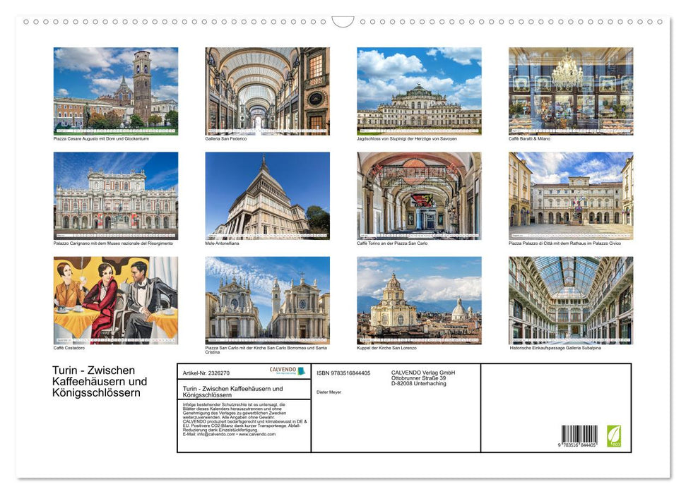 Turin - Zwischen Kaffeehäusern und Königsschlössern (CALVENDO Wandkalender 2027)