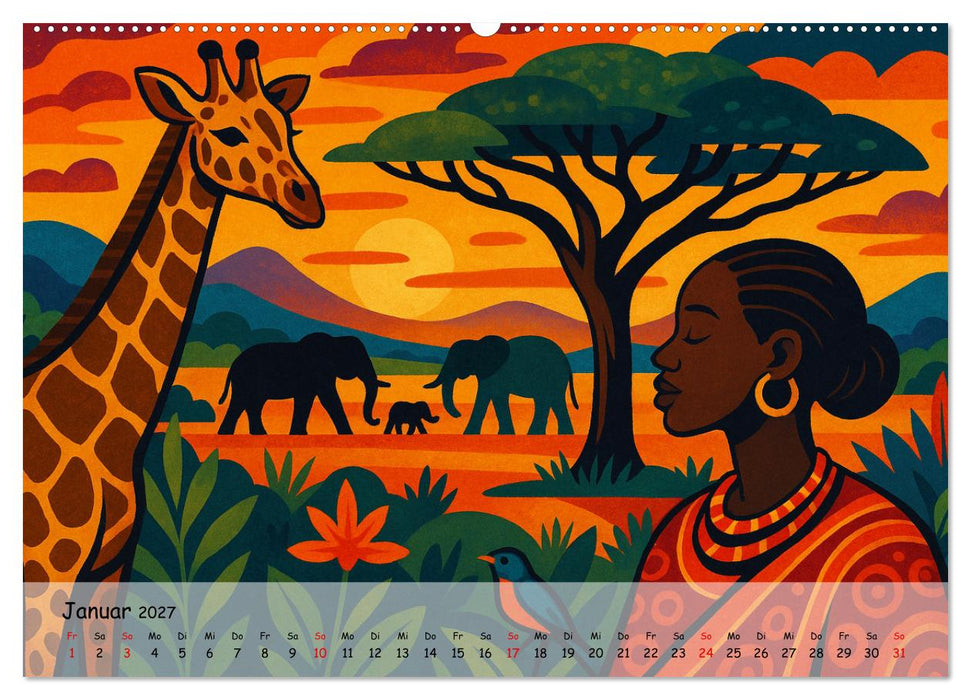AFRIKA VIBES – Zwölf Bilder voll Stolz, Leben und Licht (CALVENDO Premium Wandkalender 2027)