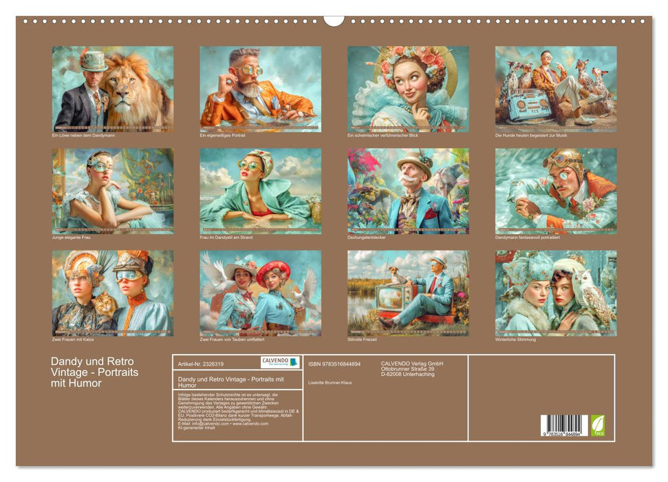 Dandy und Retro Vintage - Portraits mit Humor (CALVENDO Wandkalender 2027)