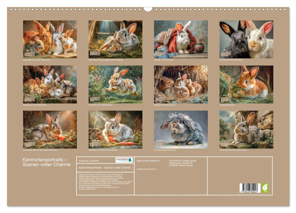 Kaninchenportraits – Szenen voller Charme (CALVENDO Wandkalender 2027)