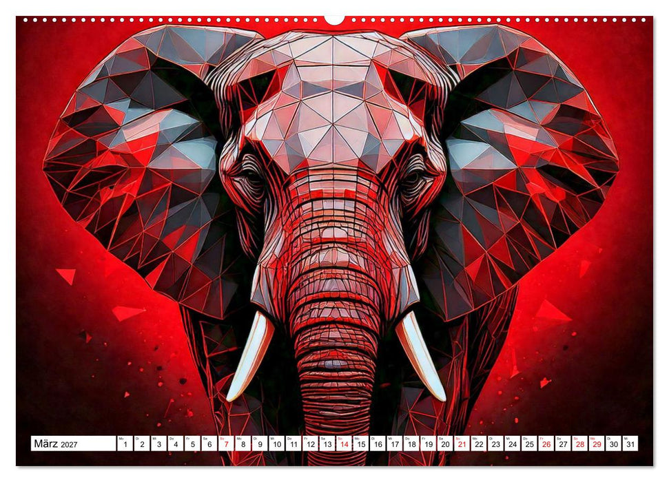 Low Poly Wildlife (CALVENDO Wandkalender 2027)