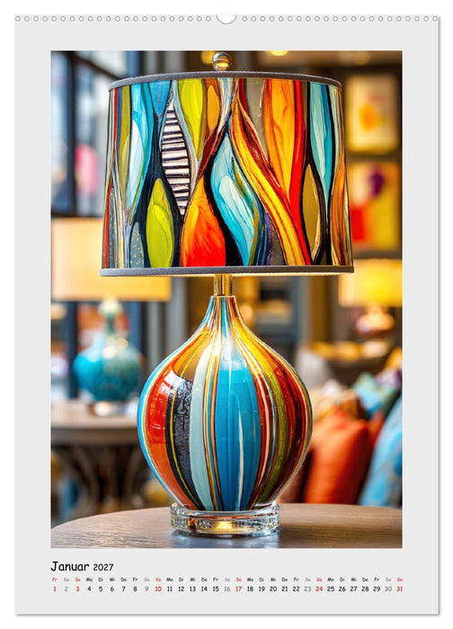 Lichtmomente. Elegante Tischlampen im modernen Wohnambiente (CALVENDO Wandkalender 2027)
