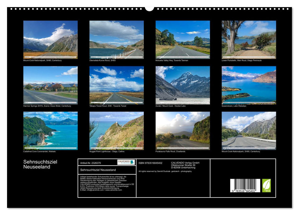 Sehnsuchtsziel Neuseeland (CALVENDO Premium Wandkalender 2027)
