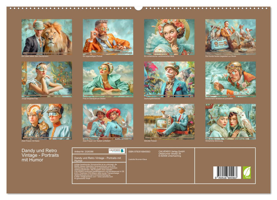 Dandy und Retro Vintage - Portraits mit Humor (CALVENDO Premium Wandkalender 2027)