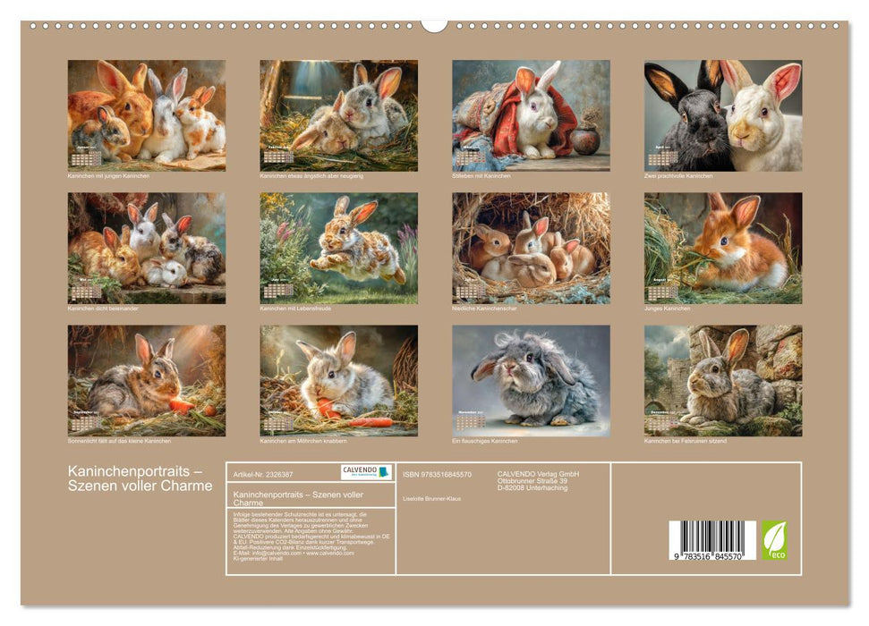 Kaninchenportraits – Szenen voller Charme (CALVENDO Premium Wandkalender 2027)