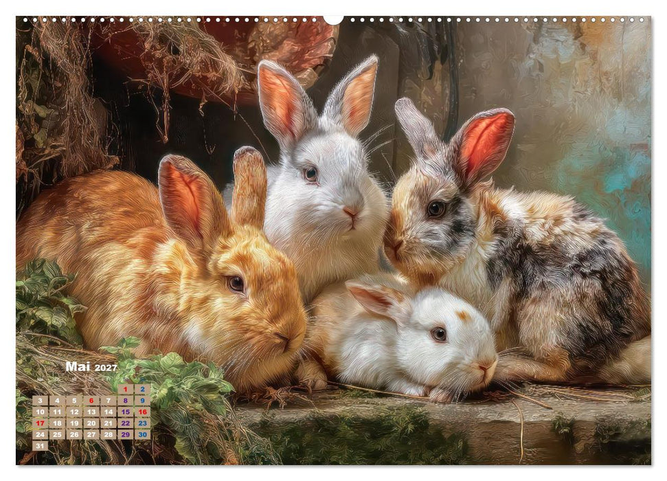 Kaninchenportraits – Szenen voller Charme (CALVENDO Premium Wandkalender 2027)
