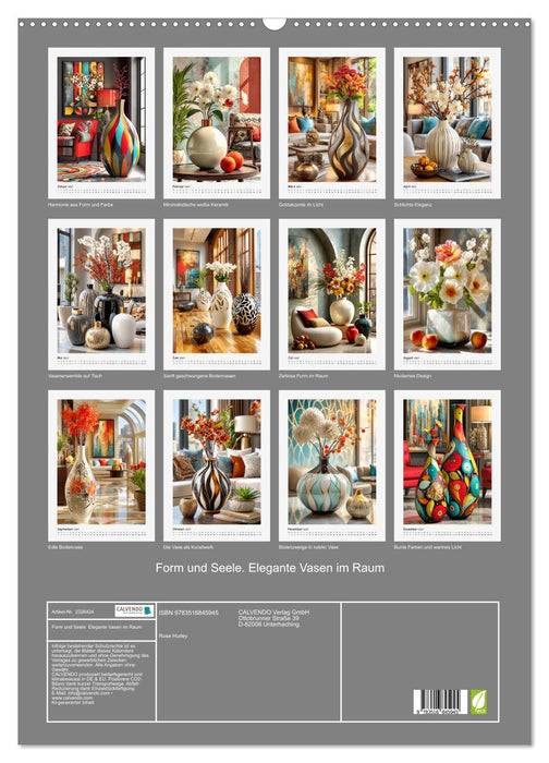 Form und Seele. Elegante Vasen im Raum (CALVENDO Wandkalender 2027)