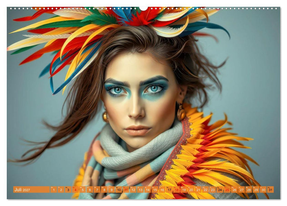 Farbenfrohe Portraits (CALVENDO Premium Wandkalender 2027)