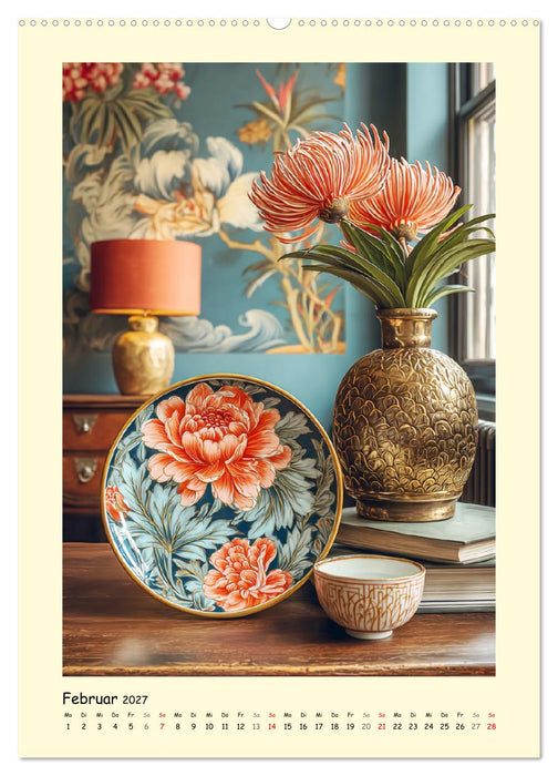 Edle Wandteller. Kunstvolle Designs in stilvollen Interieurs (CALVENDO Wandkalender 2027)