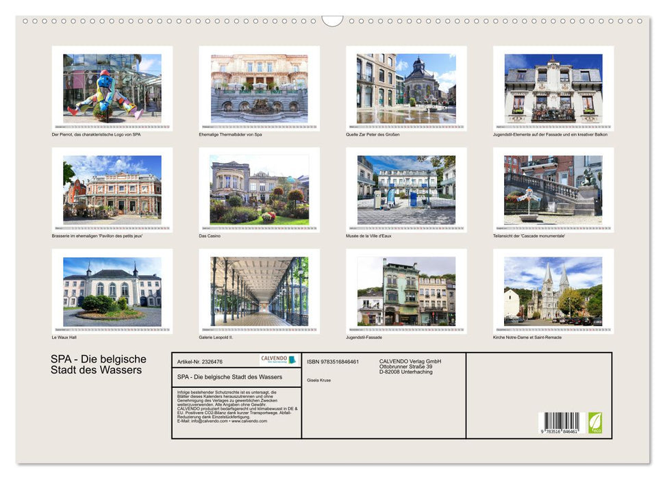 SPA - Die belgische Stadt des Wassers (CALVENDO Wandkalender 2027)