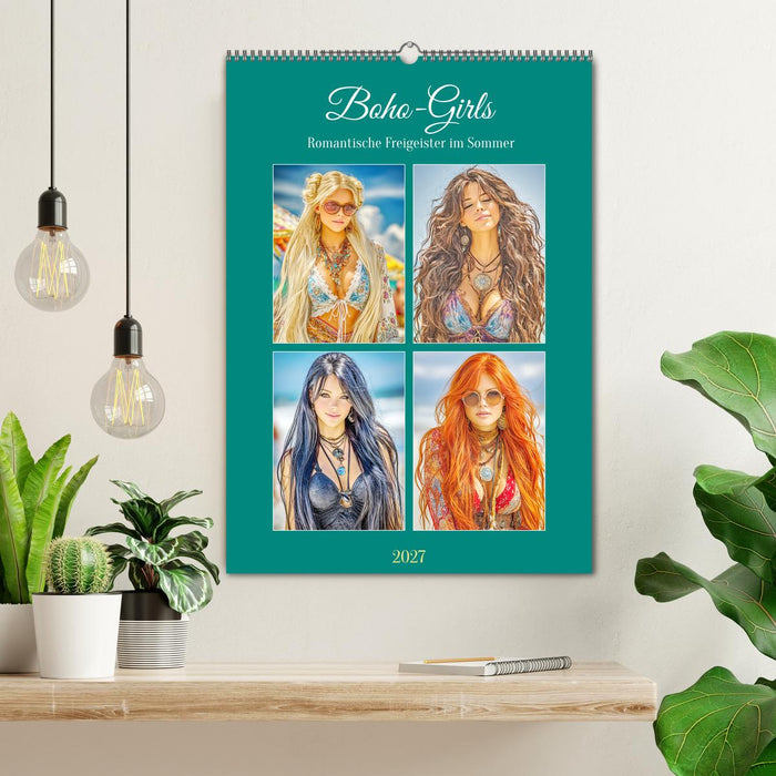 Boho-Girls. Romantische Freigeister im Sommer (CALVENDO Wandkalender 2027)